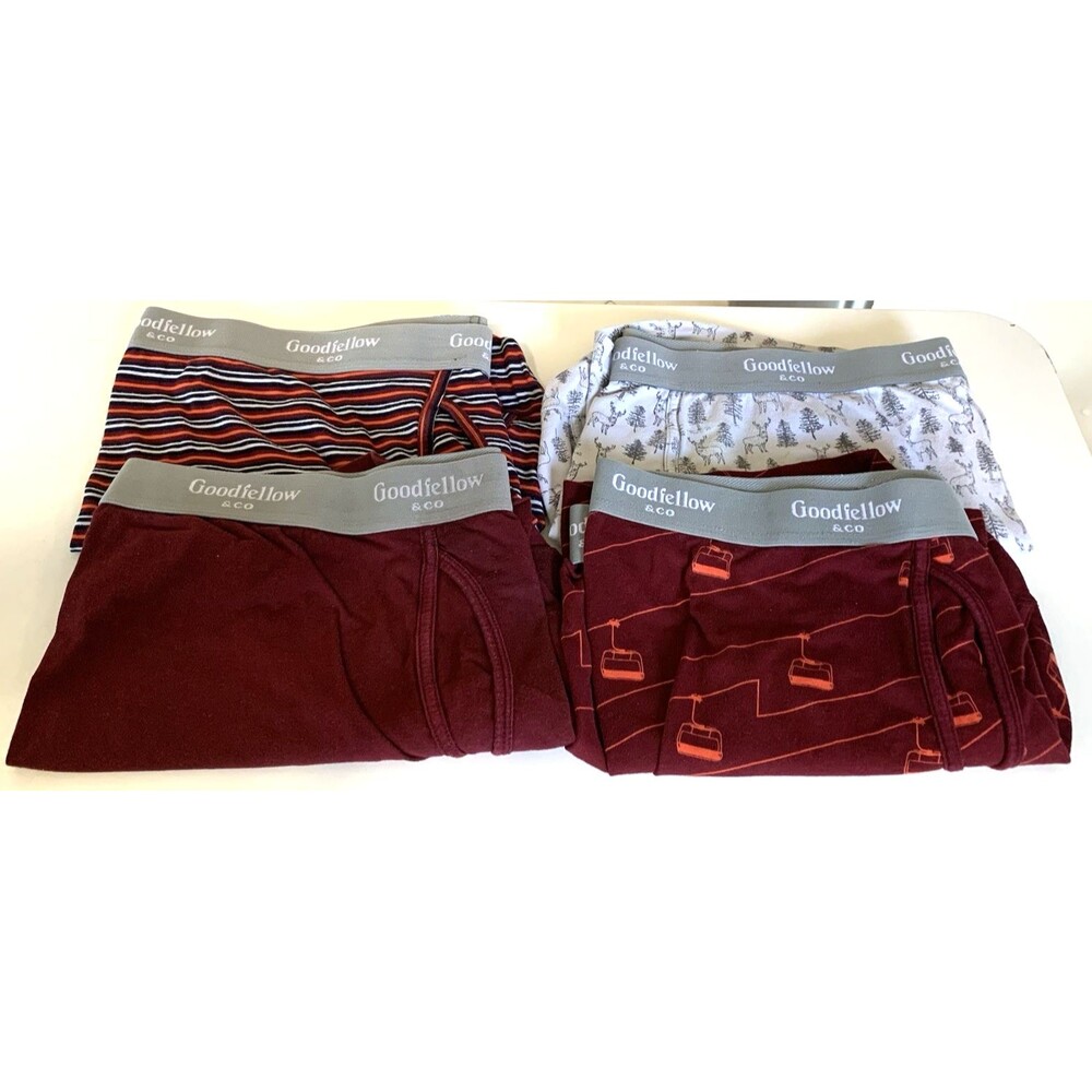 Lot of 4 Goodfellow & Co. Mens Cotton Boxers XL Multicolor & Patterns